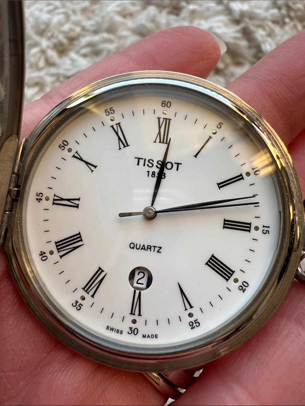 Tissot Silver Tone Savonnette Pocket Watch